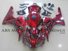 Candy Apple Red and Gray Tribal Flame Fairing Kit for a 2006 & 2007 Honda CBR1000RR motorcycle