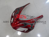 Candy Apple Red and Gray Tribal Flame Fairing Kit for a 2006 & 2007 Honda CBR1000RR motorcycle