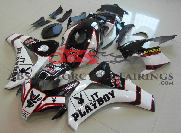 Black, White and Red PLAYBOY Fairing Kit for a 2008, 2009, 2010 & 2011 Honda CBR1000RR motorcycle