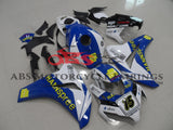 White, Blue and Yellow HANNspree Fairing Kit for a 2008, 2009, 2010 & 2011 Honda CBR1000RR motorcycle