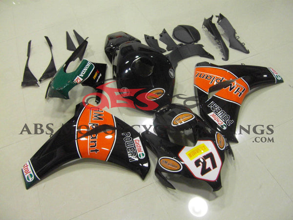 Honda CBR1000RR (2008-2011) Black & Orange HM Plant Fairings