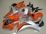 Orange and Silver Fairing Kit for a 2008, 2009, 2010 & 2011 Honda CBR1000RR motorcycle
