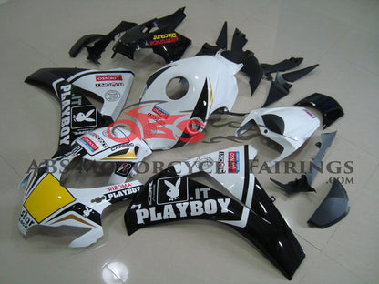White and Black Playboy Fairing Kit for a 2008, 2009, 2010 & 2011 Honda CBR1000RR motorcycle