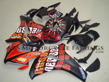 Matte Black and Orange ROSSI Fairing Kit for a 2008, 2009, 2010 & 2011 Honda CBR1000RR motorcycle