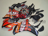 Matte Black and Orange ROSSI Fairing Kit for a 2008, 2009, 2010 & 2011 Honda CBR1000RR motorcycle