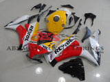 Yellow, White and Red Repsol Fairing Kit for a 2012, 2013, 2014, 2015 & 2016 Honda CBR1000RR motorcycle