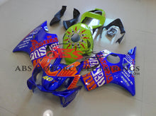 Blue, Green and Orange Rossi Fairing Kit for a 2001, 2002, 2003 Honda CBR600F4i motorcycle