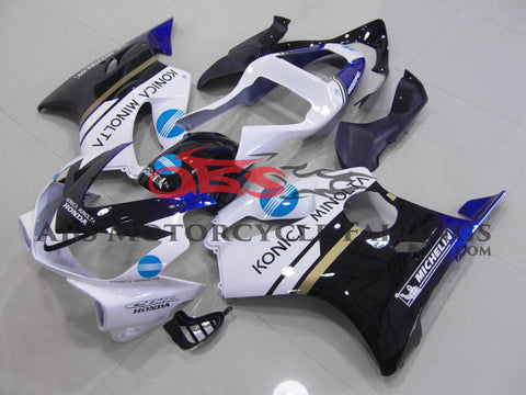 Honda CBR600F4i (2001-2003) White, Black & Blue Konica Fairings