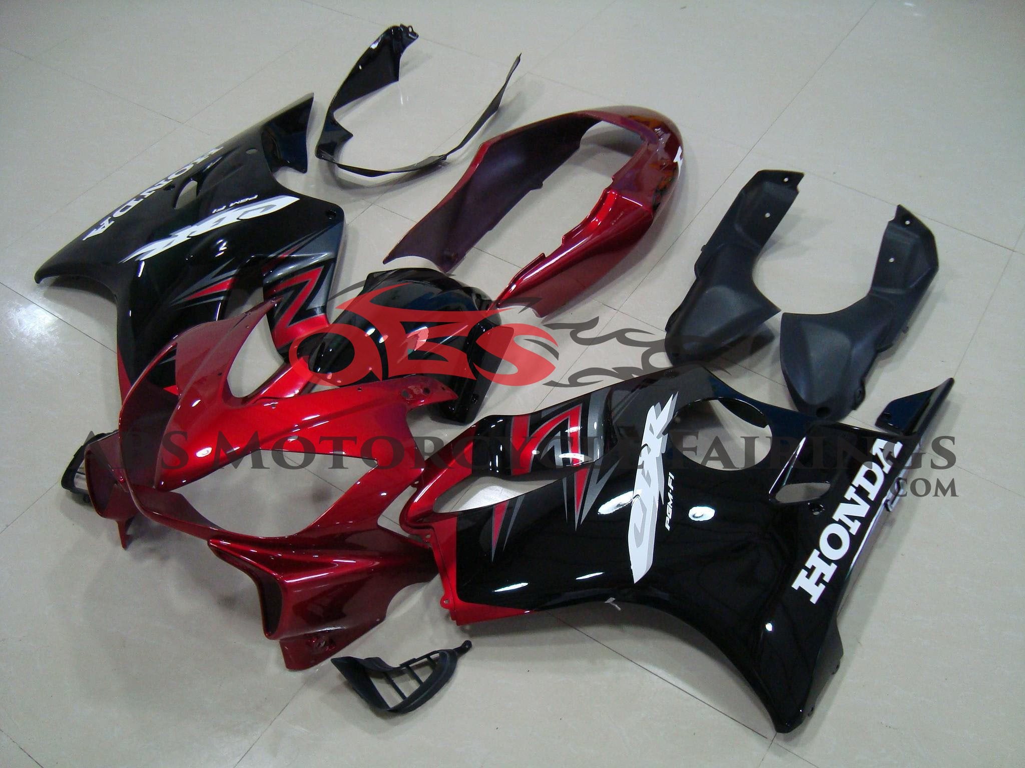 Honda CBR600F4i 2004–2007 Candy Red Black Fairing Kit