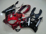 Black and Candy Apple Red Fairing Kit for a 2004, 2005, 2006, 2007 Honda CBR600F4i motorcycle