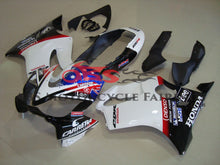 White & Black Race Fairing Kit for a 2004, 2005, 2006, 2007 Honda CBR600F4i motorcycle