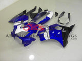 Blue, White & Black Fairing Kit for a 2004, 2005, 2006, 2007 Honda CBR600F4i motorcycle