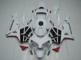 White, Black and Red Fairing Kit for a 2003 and 2004 Honda CBR600RR motorcycle