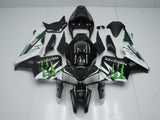 Black, White and Green Monster Fairing Kit for a 2005 and 2006 Honda CBR600RR motorcycle