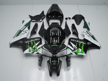 Black, White and Green Monster Fairing Kit for a 2005, 2006 Honda CBR600RR motorcycle.