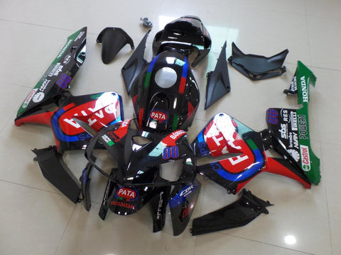 Honda CBR600RR (2005-2006) Black, Red, Blue & Green PATA Fairings