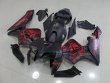 Matte Black and Matte Red Gear Fairing Kit for a 2005 and 2006 Honda CBR600RR motorcycle.