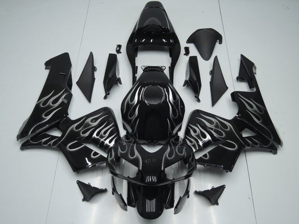 Honda CBR600RR (2005-2006) Black & Silver Flame Fairings