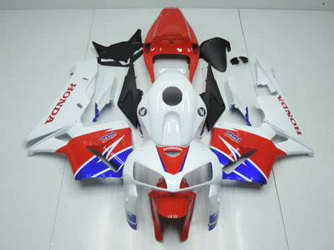 White, Red and Blue HRC Fairing Kit for a 2005, 2006 Honda CBR600RR motorcycle