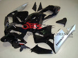 Black & Silver Fairing Kit for a 2003, 2004 Honda CBR600RR motorcycle