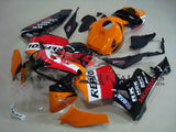 Orange, Black and Red Repsol Racing Fairing Kit for a 2005, 2006 Honda CBR600RR motorcycle