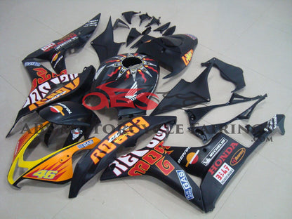 Matte Black Rossi Racing Fairing Kit for a 2007, 2008 Honda CBR600RR motorcycle