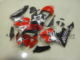 Red, Black and White Star Fairing Kit for a 2003, 2004 Honda CBR600RR motorcycle
