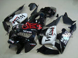 Black and White West Racing Fairing Kit for a 2003, 2004 Honda CBR600RR motorcycle