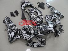 Camouflage Black, White and Grey Fairing Kit for a 2003, 2004 Honda CBR600RR motorcycle