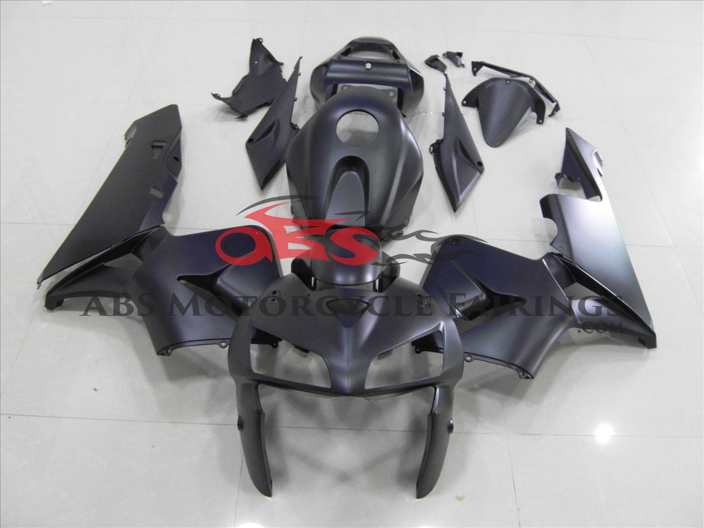 All Matte Black Fairing Kit for a 2005, 2006 Honda CBR600RR motorcycle