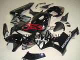Black with Silver Tribal Fairing Kit for a 2005, 2006 Honda CBR600RR motorcycle
