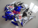 Blue and White FIAT Racing Fairing Kit for a 2005, 2006 Honda CBR600RR motorcycle