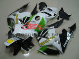 White, Black, Green & Yellow HANNspree Racing Fairing Kit for a 2005, 2006 Honda CBR600RR motorcycle