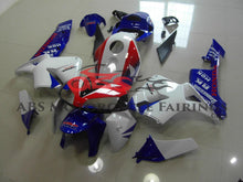 Blue, White & Red HRC Racing Fairing Kit for a 2005, 2006 Honda CBR600RR motorcycle