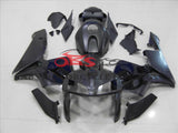Matte Black with Gloss Black Skull Fairing Kit for a 2005, 2006 Honda CBR600RR motorcycle
