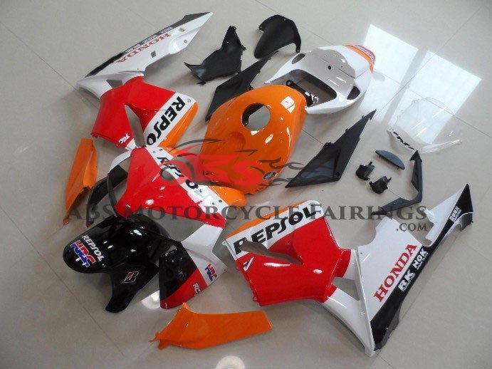 Honda CBR600RR (2005-2006) Orange, White & Red Repsol Race Fairings 