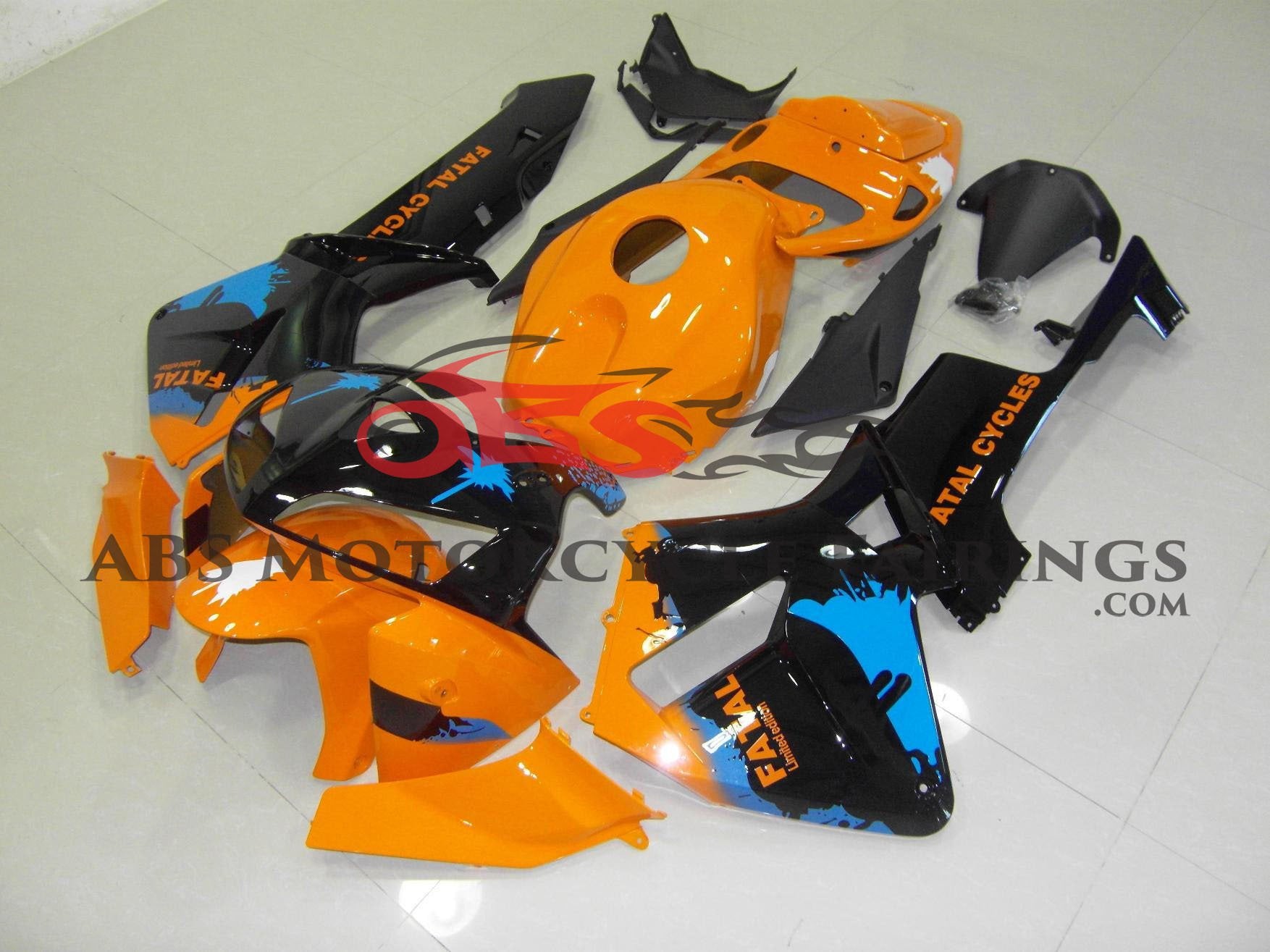 Orange, Black & Blue Limited Edition Fairing Kit for a 2005, 2006 Honda CBR600RR motorcycle