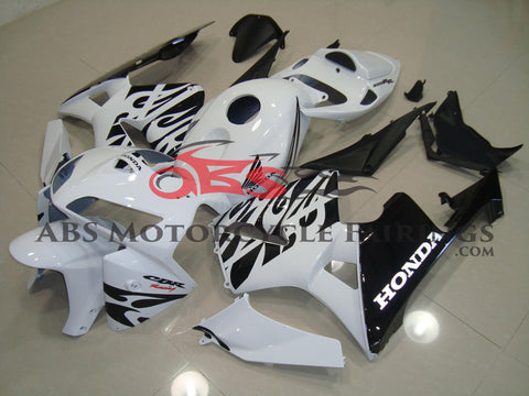 Honda CBR600RR (2005-2006) White & Black Tribal Fairings