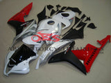 White, Silver, Black and Red Fairing Kit for a 2007, 2008 Honda CBR600RR motorcycle