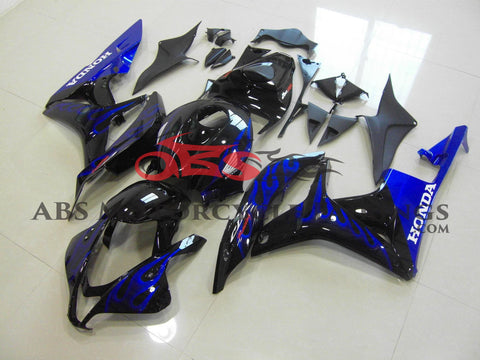 Honda CBR600RR (2007-2008) Black & Blue Flame Fairings