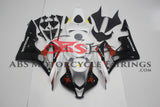 White, Black, Yellow and Red Splatter Fairing Kit for a 2007, 2008 Honda CBR600RR motorcycle