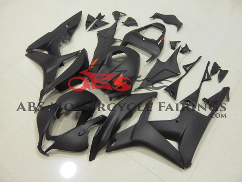 Honda CBR600RR (2007-2008) Matte Black Fairings with Red Stickers