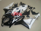 Gloss Black & Gloss White with Matte Black Fairing Kit for a 2007, 2008 Honda CBR600RR motorcycle