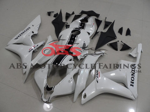 Honda CBR600RR (2007-2008) White with Black Stripe Fairings