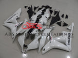 White and Black Striped Fairing Kit for a 2007, 2008 Honda CBR600RR motorcycle