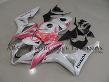 White and Light Pink Fairing Kit for a 2007, 2008 Honda CBR600RR motorcycle