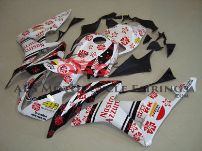 White, Red and Black Nastro Azzurro Fairing Kit for a 2007, 2008 Honda CBR600RR motorcycle
