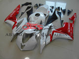 White and Red Fairing Kit for a 2007, 2008 Honda CBR600RR motorcycle