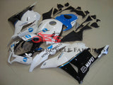 White, Black and Blue Konica Minolta Fairing Kit for a 2009, 2010, 2011 & 2012 Honda CBR600RR motorcycle