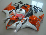 White and Orange HRC Fairing Kit for a 2009, 2010, 2011 & 2012 Honda CBR600RR motorcycle